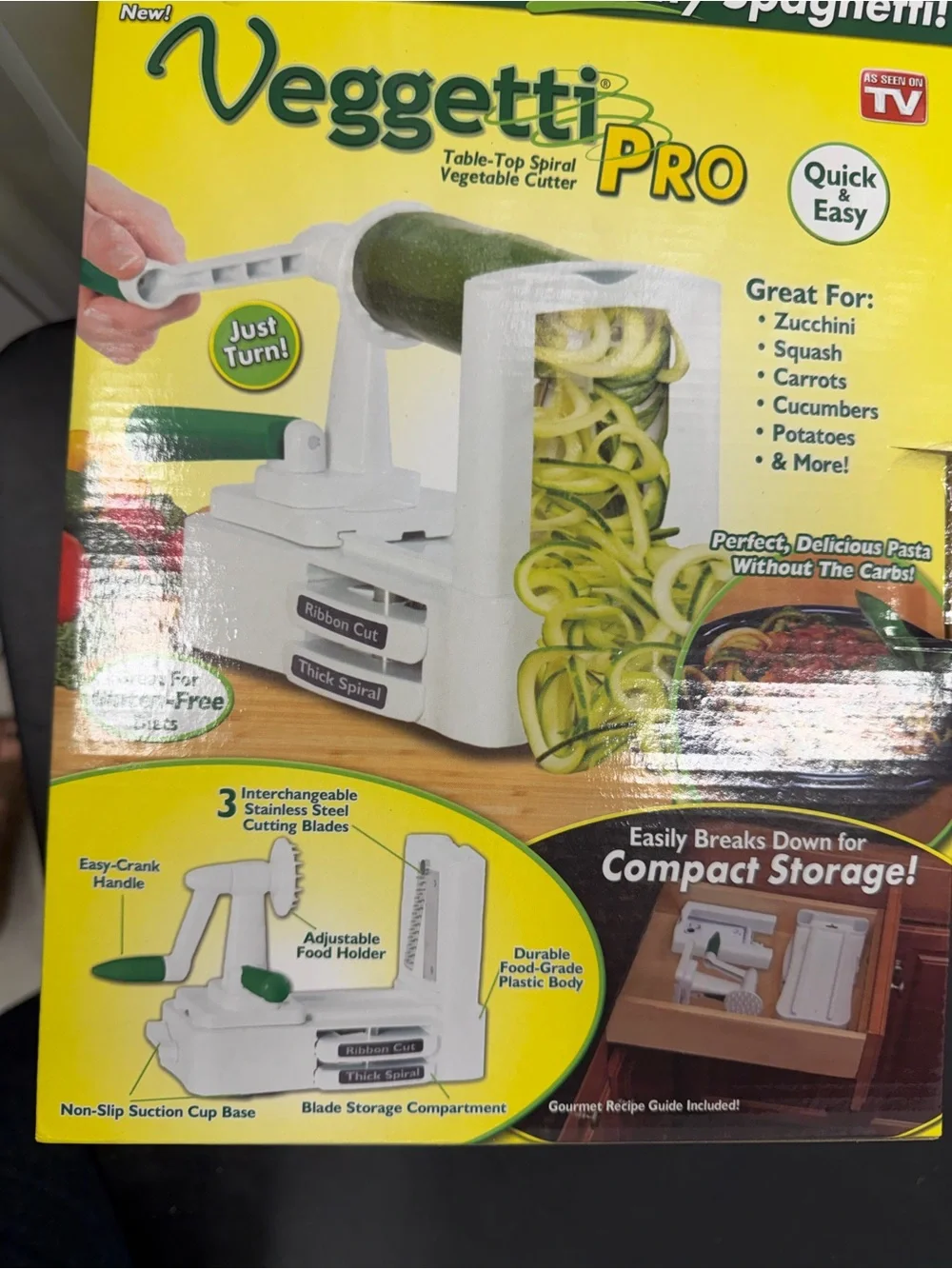 Brand New Veggetti Pro Table-Top Spiral Vegetable Cutter